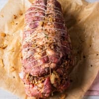 The process is repeated until all the lamb is tied up