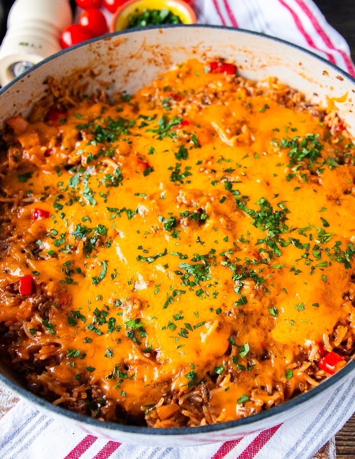 Stuffed Pepper Casserole • Two Purple Figs