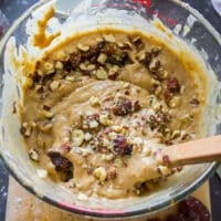 Add ons are added to the batter such as nuts and folded in