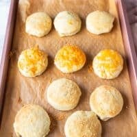 golden brown mayo biscuits out of the oven
