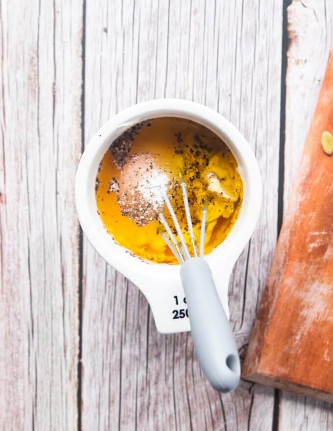creamy dressing ingredients in a bowl