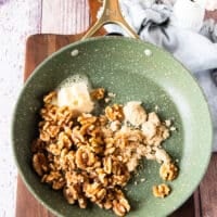 making candied walnuts in a skillet for a quick option