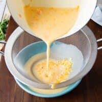 fine mesh strainer is used to strain the sauce