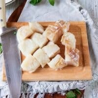 halibut fish cut and trimmed