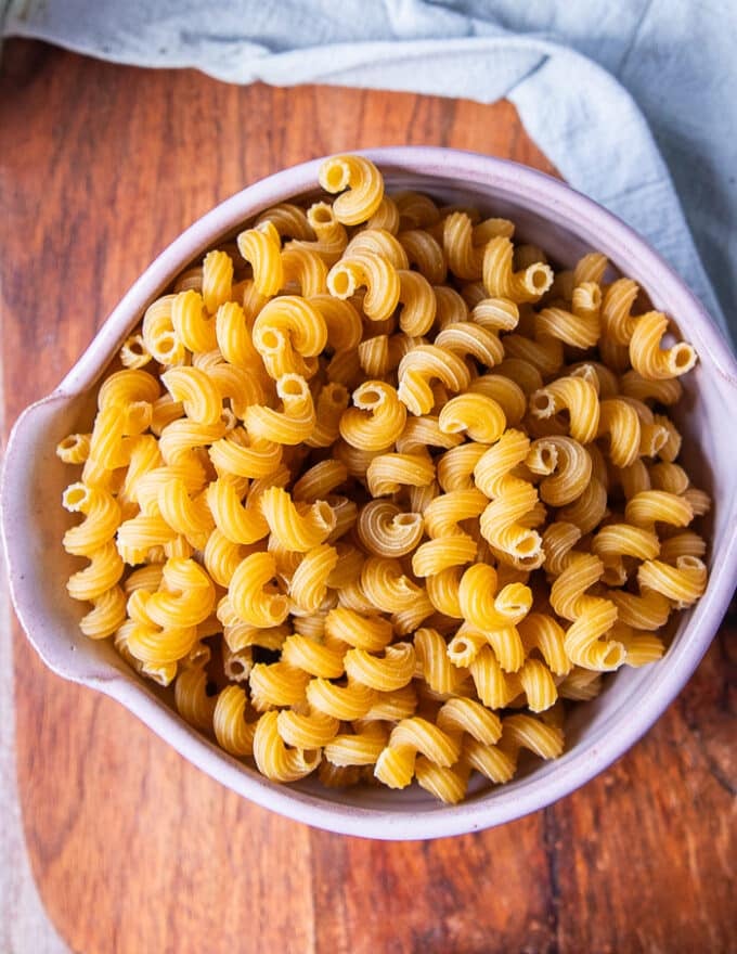 pasta ready to cook to make creamy mac and cheese 