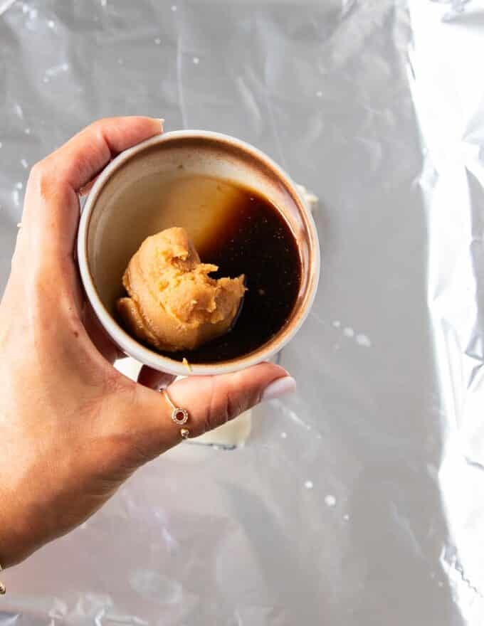 miso marinade in a bowl mixed up 