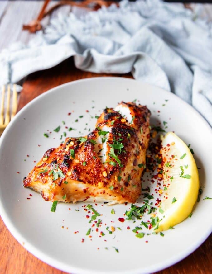 plated miso glazed chilean sea bass