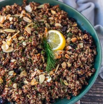 close up of a fluffy quinoa pilaf