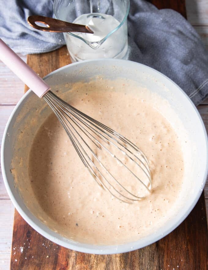 Batter is ready with a pancake batter like consistency