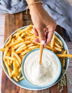 fried dipped in truffle aioli