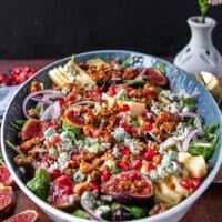 side view close up of the fresh figs salad