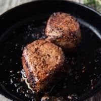 golden and perfectly cooked filet mignon