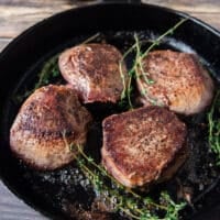 golden seared steak on all sides