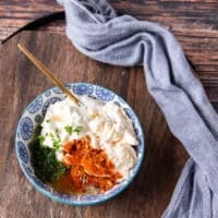 taco sauce ingredients all added into a bowl