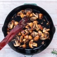 golden mushrooms ready to add aromatics