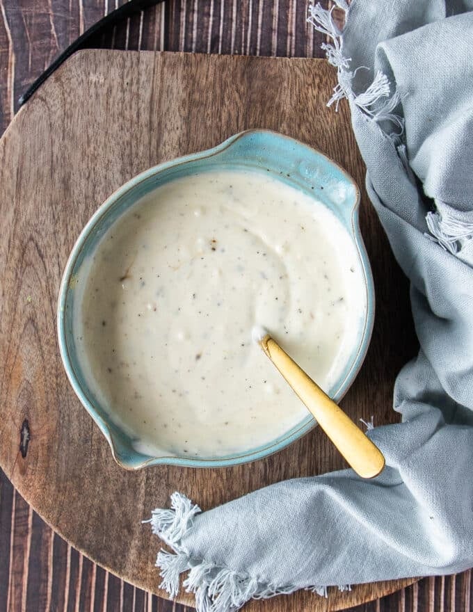 coleslaw dressing ready and prepared in a bowl