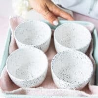 The water bath is set up to bake the brownie pudding