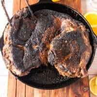 perfectly seared butterflied leg of lamb with a beautiful crust