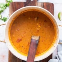 cream cheese is added and the chicken taco soup is now ready