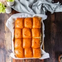 Tops of the slider bread added over the filling