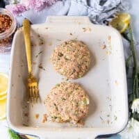 Tuna patties are shaped and formed