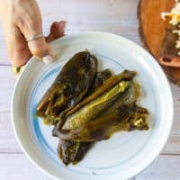 Poblano peppers roasted and ready to use